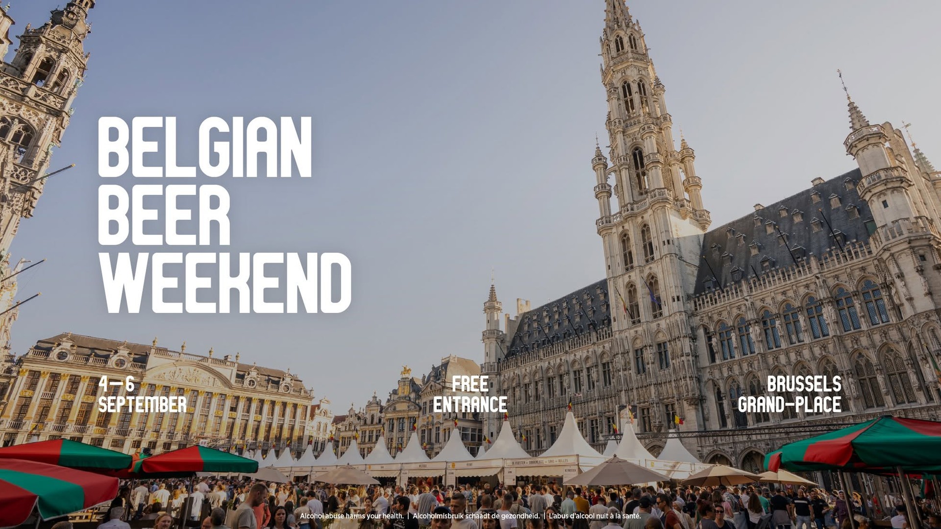 Cartaz do Belgian Beer Weekend 2026, na Grand-Place de Bruxelas