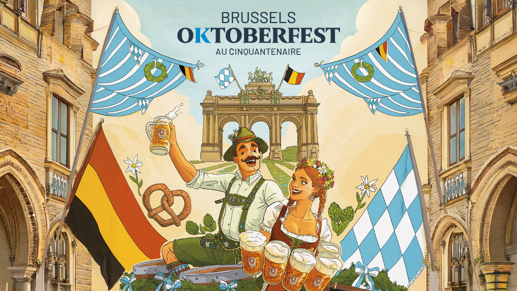 Oktoberfest Brussels 2026 — cartaz Cartaz ilustrado do Oktoberfest Brussels 2026 no Parc du Cinquantenaire